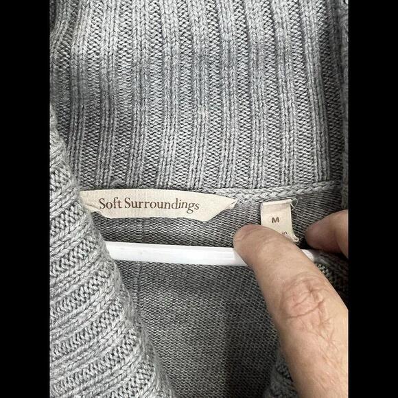 SOFT SURROUNDINGS‎ Medium Gray Pullover sweater tunic cowl neck Cashmere Blend - Picture 4 of 4